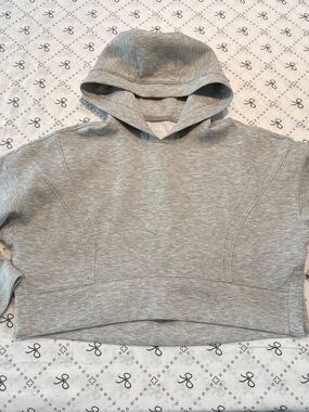 Abercrombie & Fitch YPB Grey NeoKnit cropped hoodie sweatshirt size Small